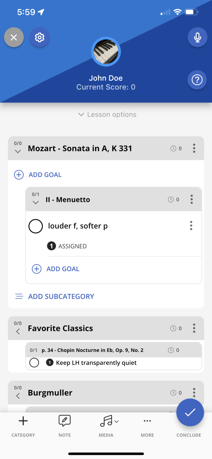 Lessons - MetaPractice Teacher