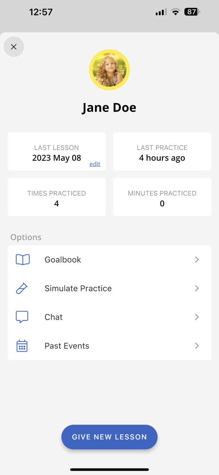 Practice Stats - MetaPractice Teacher